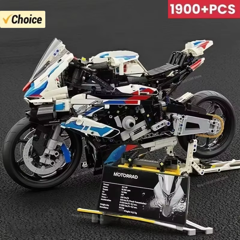 Model Kit Motor Nuclear - 1920pcs Motorcycle Building Bocks Simulation Model